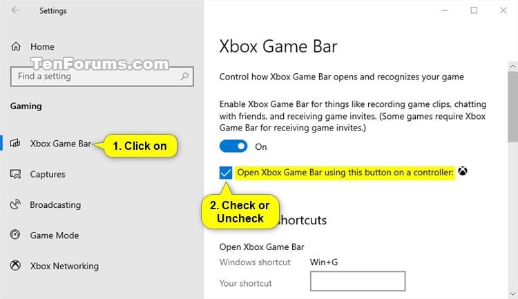 Add or Remove Widget Buttons From Xbox Game Bar in Windows 10