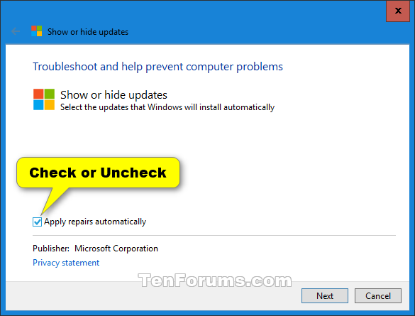 Windows 10 update hider tool