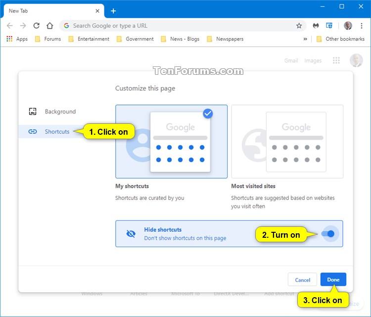 Hide or Show Shortcuts on New Tab Page in Google Chrome-chrome_new_tab_page_shortcuts-3.jpg