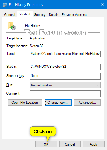 Create File History shortcut in Windows 10-file_history_shortcut-5.png
