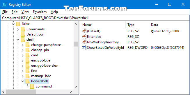 Open PowerShell window here context menu - Add in Windows 10-regedit_3.png