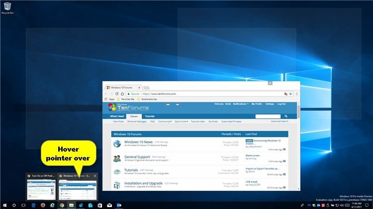 Enable Or Disable Taskbar Thumbnail Live Previews In Windows 10 Tutorials