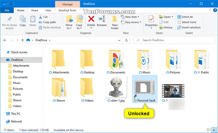 Unlock OneDrive Personal Vault in Windows 10-onedrive_personal_vault_unlocked.png