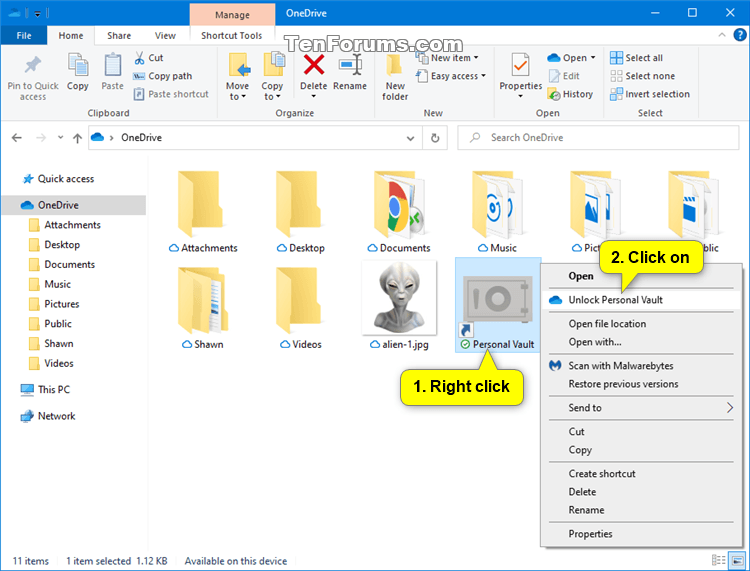 Unlock OneDrive Personal Vault in Windows 10-unlock_onedrive_personal_vault-context_menu.png