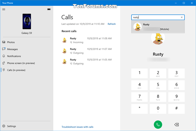 Turn On and Setup or Turn Off Calls in Your Phone app on Windows 10-your_phone_calls-1.png