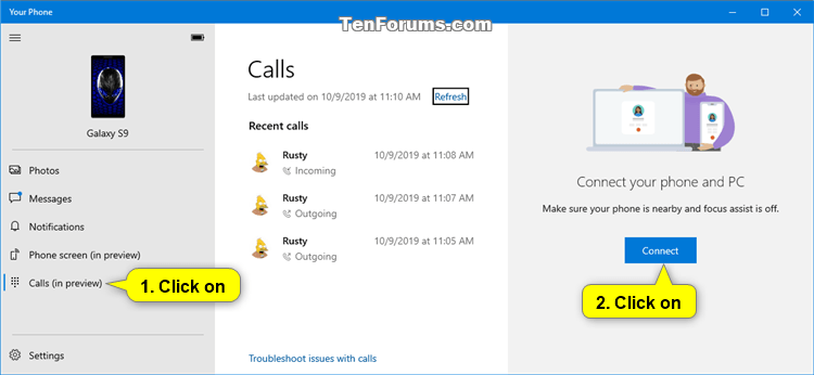 Turn On and Setup or Turn Off Calls in Your Phone app on Windows 10-your_phone_calls-connect.png