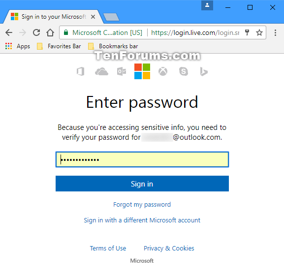 microsoft autoupdate password