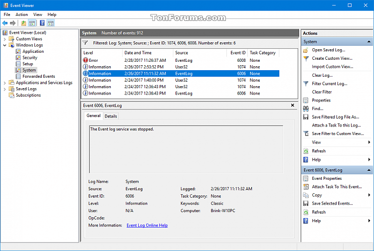 Read Shutdown Logs in Event Viewer in Windows-event_id_6006.png