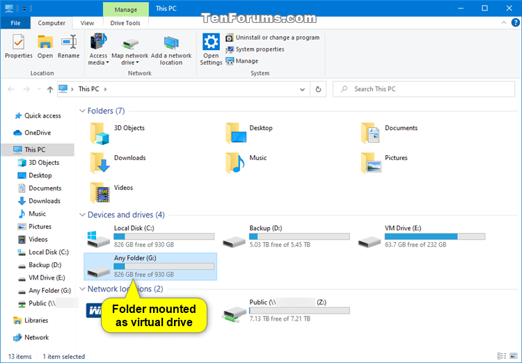 Mount Folder as Virtual Drive in Windows 7, Windows 8, and Windows 10-folder_mounted_as_virtual_drive.png
