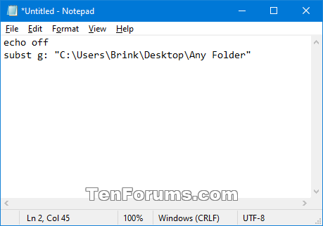 Mount Folder as Virtual Drive in Windows 7, Windows 8, and Windows 10-create_bat_file-1.png