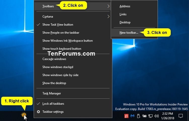 Add Or Remove Control Panel All Tasks Toolbar In Windows 10 Tutorials