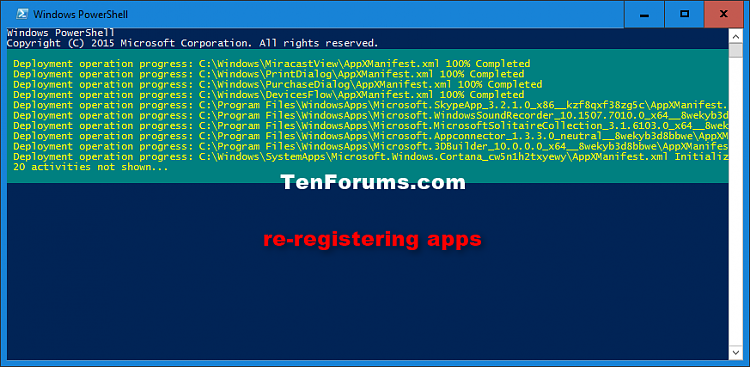 Reinstall and Re-register Apps in Windows 10-re-registering.png