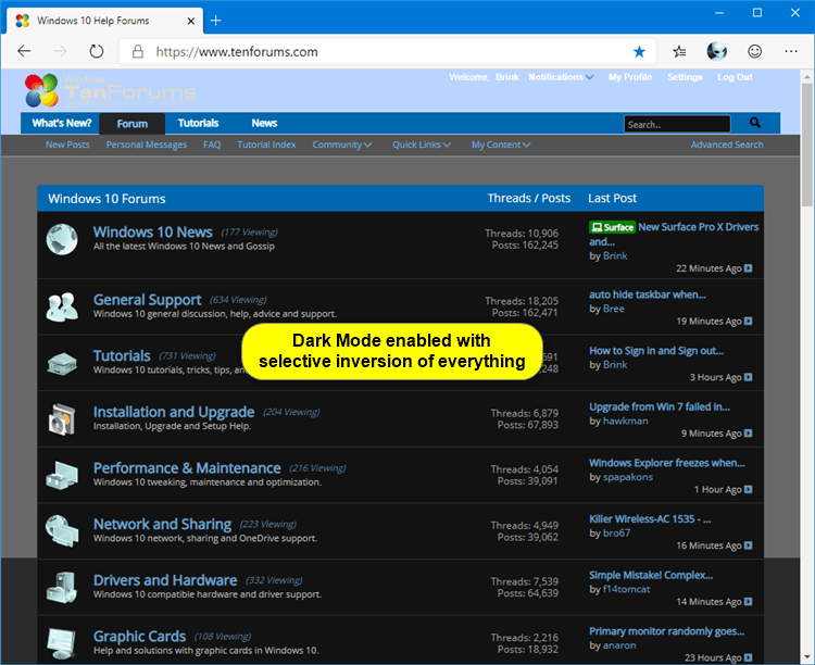 Enable or Disable Dark Mode for Websites in Microsoft Edge Chromium-microsoft_edge_dark_mode_enabled_everything.png