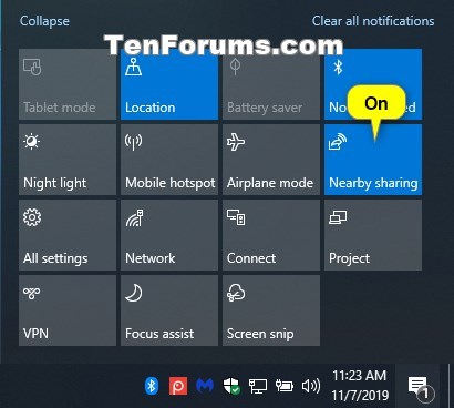 Turn On or Off Nearby Sharing in Windows 10-turn_on_nearby_sharing_action_center.jpg