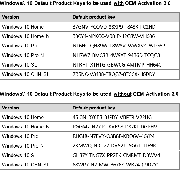 windows 10 pro generic product key enterprise