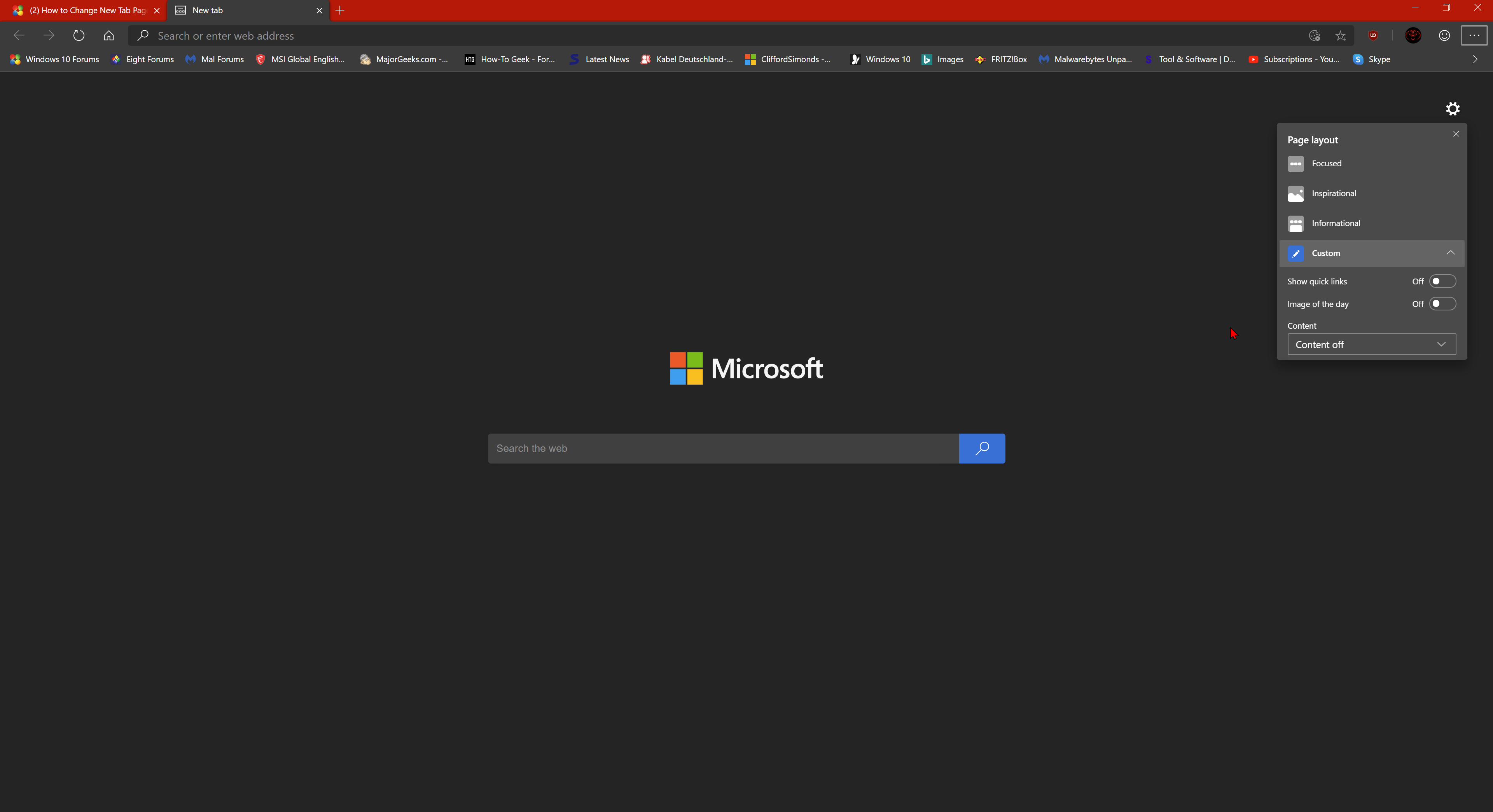 How To Change New Tab Page Layout In Microsoft Edge Chromium Tutorials