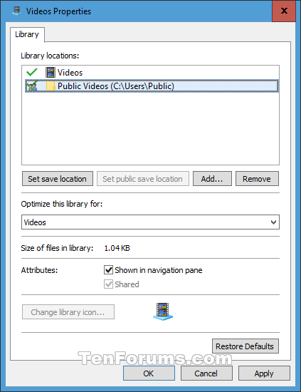 Set Save Location for Library in Windows 10-library_set_save_location_properties-3b.png