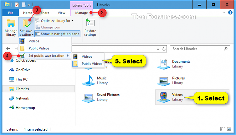 Set Save Location for Library in Windows 10-library_set_save_location_ribbon-2.png