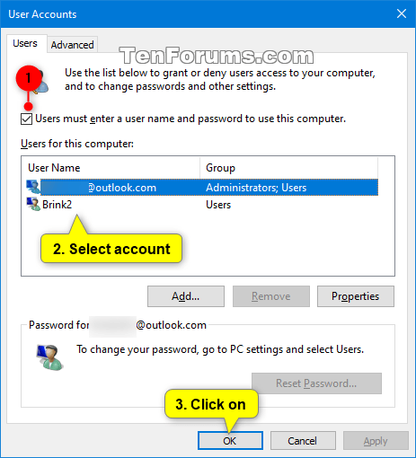 Sign in User Account Automatically at Windows 10 Startup-netplwiz.png