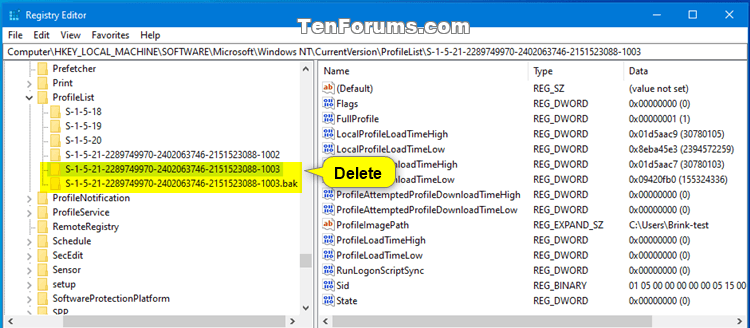 Fix User Profile Service Failed the Sign-in Error in Windows 10-delete_user_profile.png