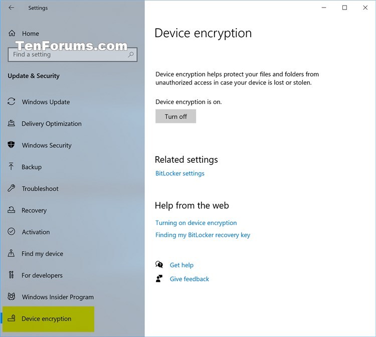 How to Check if Device Encryption is Supported in Windows 10-device_encryption_settings.jpg