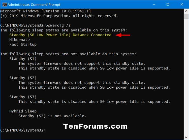 How to Check if Connected or Disconnected Modern Standby in Windows 10-powercfg_network_connected.png