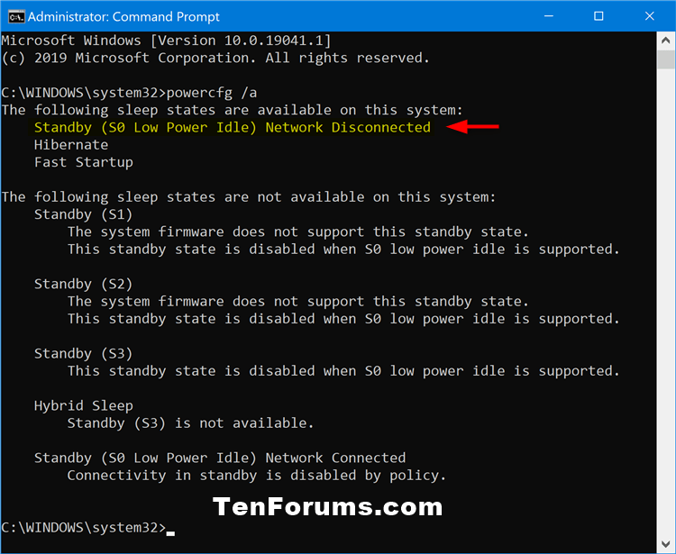 How to Check if Connected or Disconnected Modern Standby in Windows 10-powercfg_network_disconnected.png