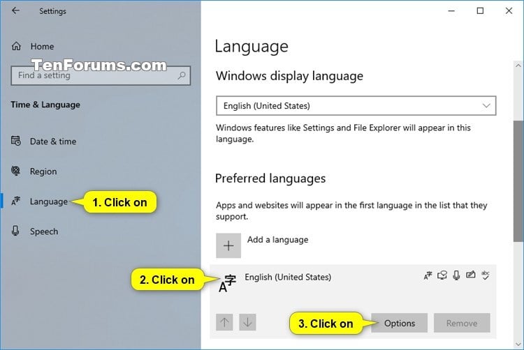 Add Or Remove Keyboard Layouts In Windows 10 Tutorials