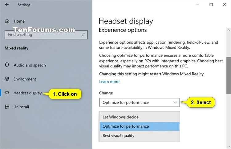 Change Experience Options for Mixed Reality Headset in Windows 10-mixed_reality_headset_display_experience_options.jpg