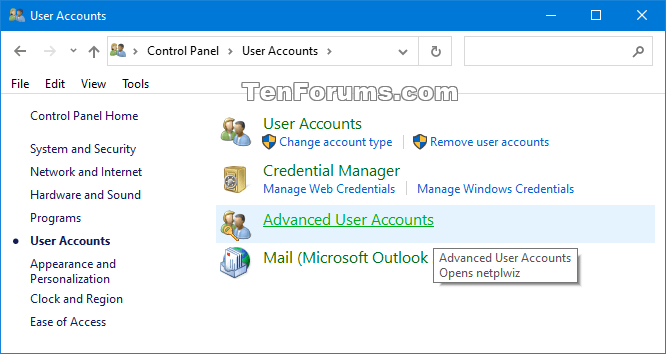Add Advanced User Accounts to Control Panel in Windows 7, 8, and 10-control_panel_advanced_user_accounts_category.png