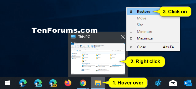 How to Minimize and Restore App Window in Windows 10-taskbar_thumbnail_restore-2.png