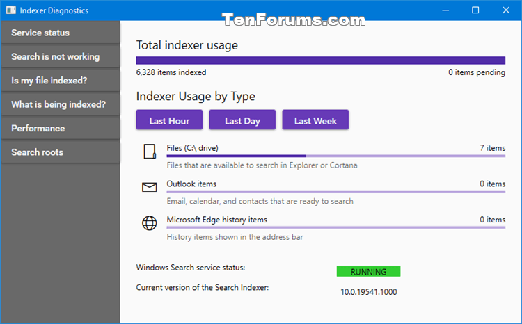 Use Indexer Diagnostics App for Windows Search Issues in Windows 10-indexer_diagnostics-search_status.png