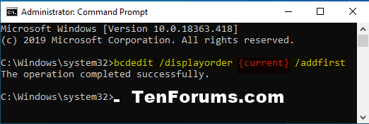 Change Boot Entry Display Order in Boot Menu at Startup in Windows-bcdedit_displayorder_addfirst.png