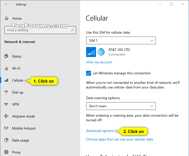 Locker gap Nursery school How to Set Up and Use SIM PIN for Cellular Data Network in Windows 10 |  Tutorials
