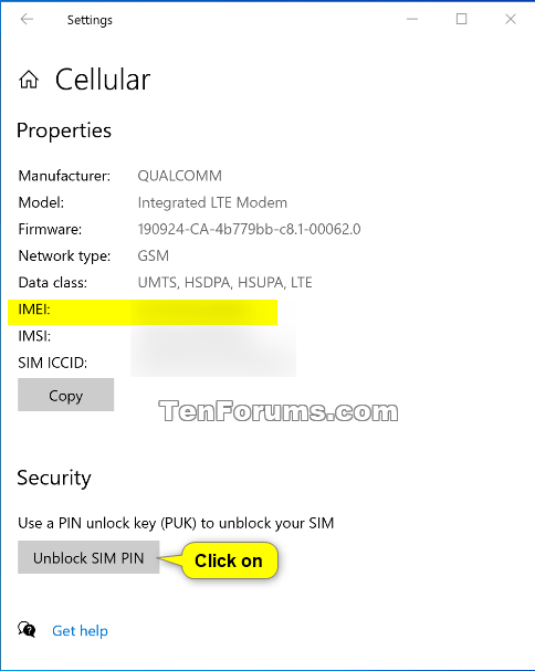 a cup of To kill catalog How to Unblock SIM PIN for Cellular Data Connection in Windows 10 |  Tutorials