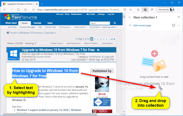 Add Image and Text Content to Collection in Microsoft Edge Chromium-microsoft_edge_add_text_to_collection-1.png
