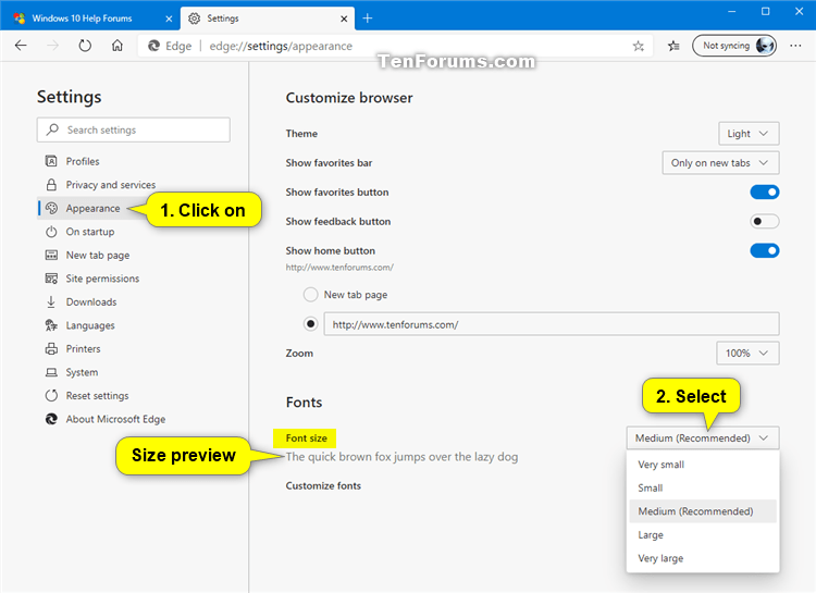 microsoft edge app font size microsoft edge app font size