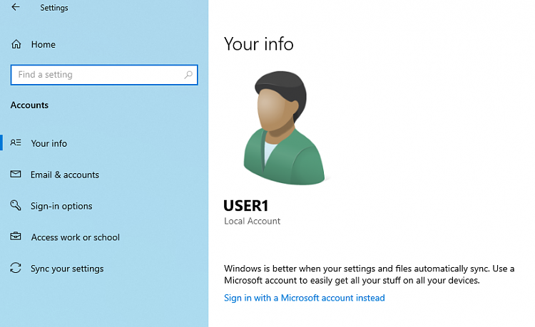 how do i change my default microsoft account in windows 10