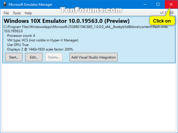 How to Install Windows 10X Dual Screen Emulator in Windows 10-close_microsoft_emulator_manager.png