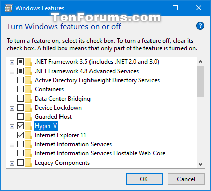 How to Install Windows 10X Dual Screen Emulator in Windows 10-turn_on_hyper-v_in_programs_and_features.png