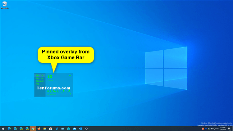 How to Pin and Unpin Xbox Game Bar Overlays on Screen in Windows 10-xbox_game_bar_pinned_overlay.png