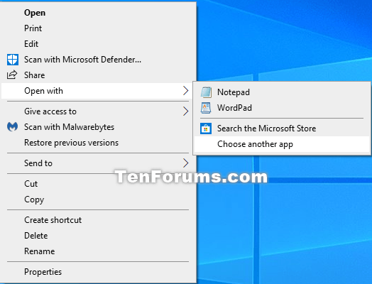 Insightful Spit swallow Remove 'Look for an app in the Store' from Open with in Windows 10 |  Tutorials