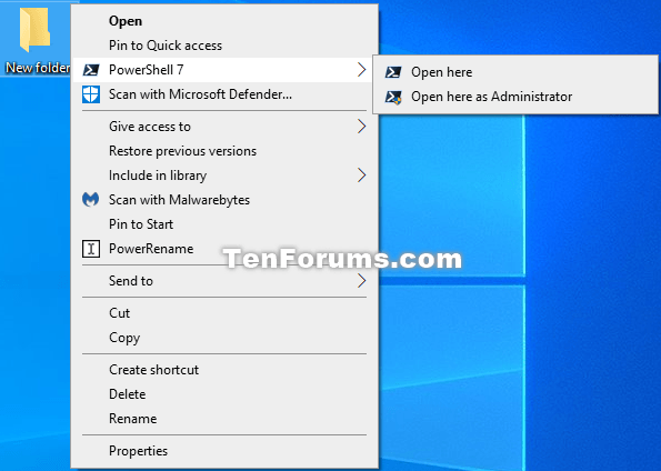 How to Install PowerShell 7 in Windows 7, Windows 8, and Windows 10-powershell_7_context_menu.png