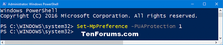 Enable or Disable Microsoft Defender PUA Protection in Windows 10-windows_defender_pua_powershell.png