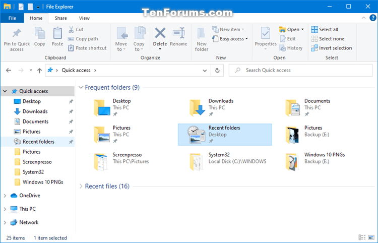 How to Pin Recent Folders to Quick Access in Windows 10-recent_folders_pinned_to_quick_access.png