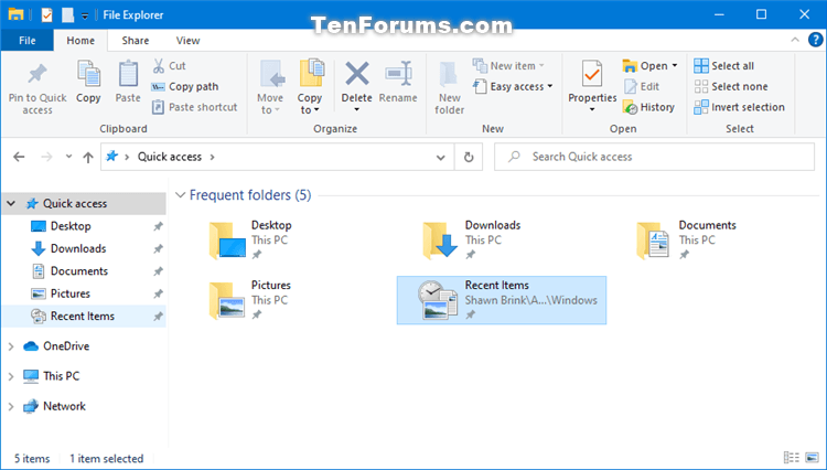 How To Pin Recent Items To Quick Access In Windows 10 Tutorials