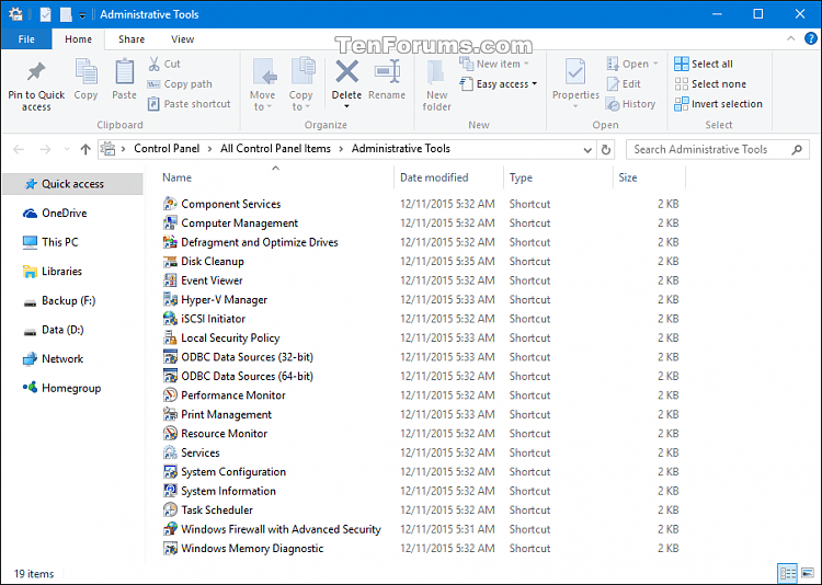 download windows 10 administrative tools