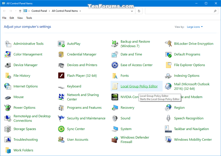 How to Add Local Group Policy Editor to Control Panel in Windows-local_group_policy_editor_control_panel_large_icons.png