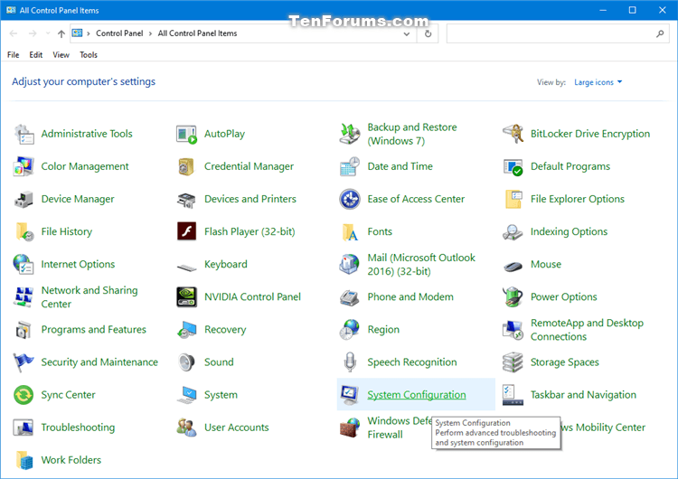 How to Add System Configuration (msconfig) to Control Panel in Windows-msconfig_control_panel_large_icons.png