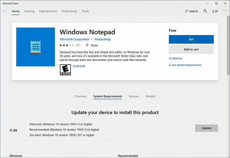 How to Install and Uninstall Notepad app in Windows 10-windowsnotepad-store-newwin10requirements.png